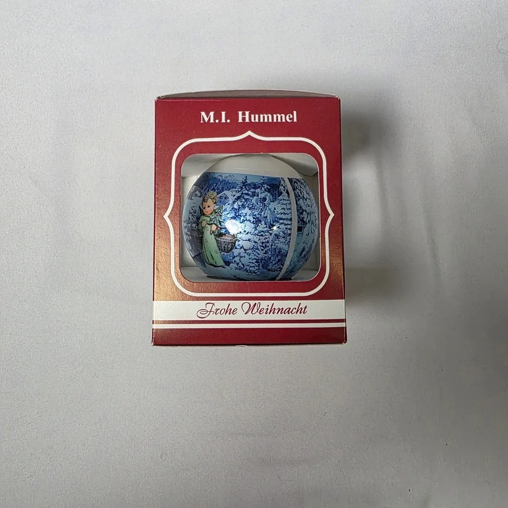 M.I. Hummel Glass Ornament 1992 Ars Edition Vintage In Box Christmas Angel‎